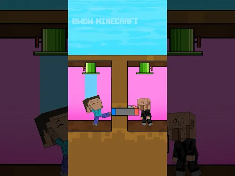 Take The Water Challenge: Baby Steve Vs. Village Family - Minecraft Animation