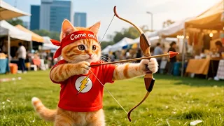 Cool Adventure! Little Superman Kitten Trains Archery at Summer Camp — Bullseye! 🏹⛺