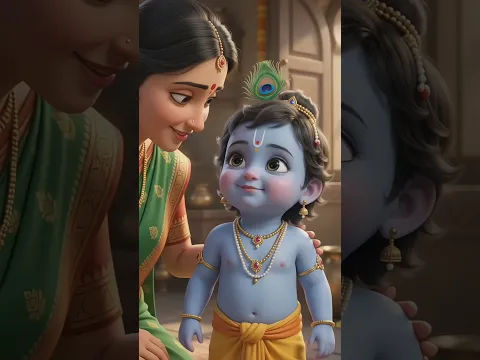 🍥😂 कान्हा ने खाए सारे केले, दोष बन्दर पर ! #shorts