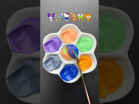 Satisfying color mixing of Sanrio characters #satisfying #colormixing #sanrio
