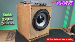 How to Make a Deep Bass 12 Inch Subwoofer (DIY Guide) | Useing Double Magnet Spkear