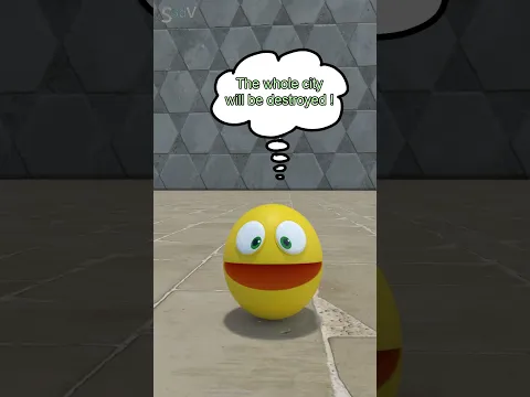 HELP Pacman save whole City from huge Dominoes 🙏🙏🙏 #friendship #pacman #stickman #domino