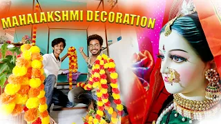 MAHALAKSHMI DECORATION || Gauri pujan || Mahalakshmi aarti