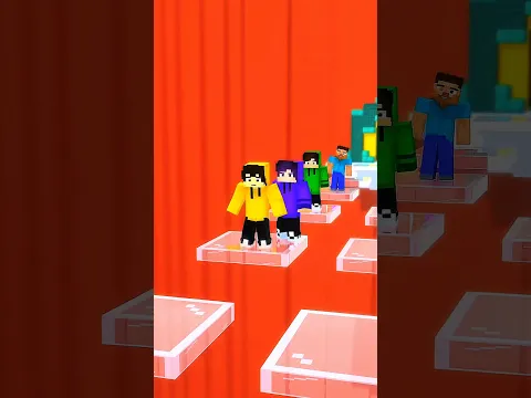 12 HELP Steve Win Squid Game Glass Bridge - Funny Animation #minecraft #animation #minecraft