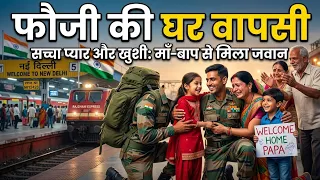 फौजी की घर वापसी 🏡 मां-बाप से मिलने की खुशी🫡