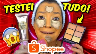 TESTEI AS COMPRAS DE MAQUIAGEM DA SHOPEE E ME SURPREENDI!