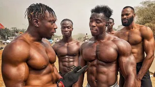 Challenging an African Bodybuilder to do 50 Pull ups & 100 Push ups in 5 mins @Vegeta_pain