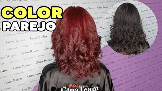 De negro a rojo cobrizo SIN DECOLORAR