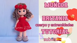 MUÑECA BRITANIA a crochet #amigurumi parte #1_ #facil sub