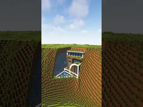 Minecraft: Modern Cliff House! #minecraft #builds #shorts