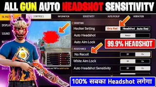 All Gun Headshot Sensitivity Setting After New Ob53 Update | Free Fire Max Auto Headshot Sensitivity