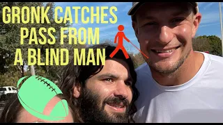 Rob Gronkowski Catches a Pass From a Blind Man