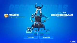 COMO RESGATAR AGORA a *SKIN GRÁTIS* DESDÊMONA DESALMADA! (COMO PEGAR 50 NÍVEIS RÁPIDO NO FORTNITE)