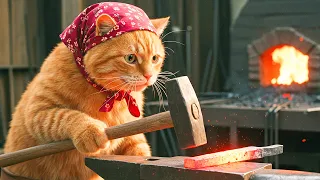 Mama Cat and Kitten turn wrecked tractor to farm marvel bountiful harvest 🐾🐱🚜
