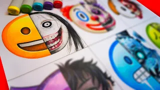 HORROR Artist Draws Emojis in SCARY Styles 😃 (Jeff The Killer, FNAF + More!)