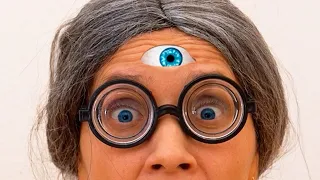 Super Granny`s fail - Eye on the forehead!