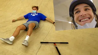 SKATER LANDS HIS FIRST SCOOTER TRICK!!