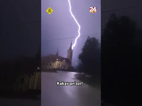 Nevjerojatna snimka: Udar munje u crkvu u Brdovcu #shorts