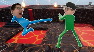 VIRAMOS BONECOS QUADRADOS E BATALHAMOS!!! (FIGHT PARTY)