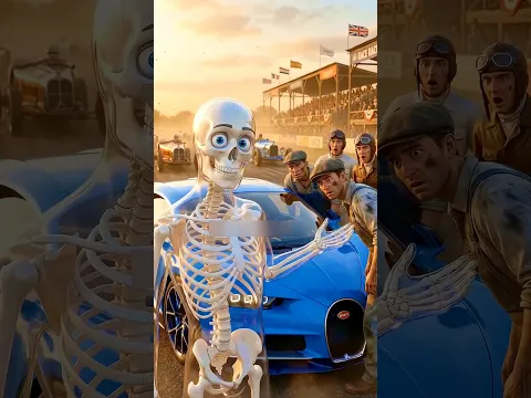 💨 تخيل بوغاتي شيرون في سباق الأربعينيات… النهاية غير متوقعة! 🏁#shorts #اكسبلور�