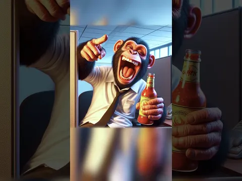 🐵 Chimp's Hilarious Office Food Pranks 🍔🔥#funnyanimals #cartoon #prank
