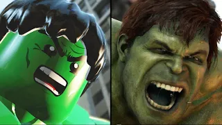 Marvel's Avengers vs Marvel Super Heroes Hulk Gameplay Comparison! Spider-Man, Captain, Iron Man!