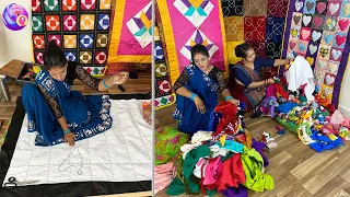 Unique Heart Quilt making #handmade