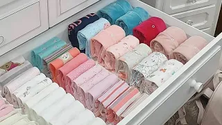 روتين التخمال لغرفة النوم: طي الملابس | منظمات جديدة للمكتب | The KonMari Method Storing clothes :