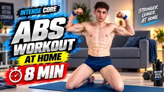 8 MIN ABS WORKOUT AT HOME 🔥 No Equipment