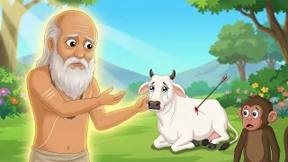 रहस्यमई साधु और अनोखी गाय | HINDI KAHANIYA | CARTOON STORY | HINDI MORAL STORIES