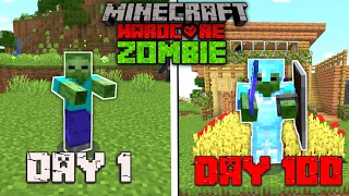 Surviving 100 Days In Minecraft Hardcore As A Zombie (Hindi)