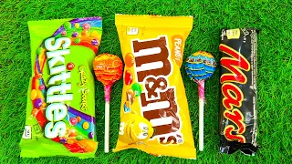 Satisfying Video | Unpacking Rainbow Lollipop AND Sweets ! Smarties, Skittles Candy Cutting ASMR