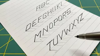 How to draw 3D Alphabet - Writing a large alphabet letters in 3D - Trick Art