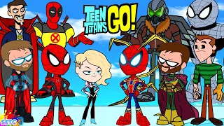 Teen Titans Go! vs. Thor Spiderman and friends! Cartoon Character Swap - SETC