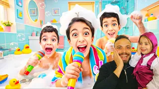 ردة فعل ماشا على كليب (يلا نعمل شاور) يزن وزين ورؤوف 