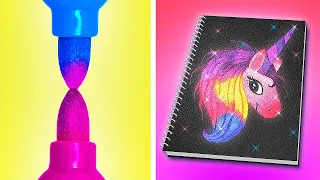 멋진 미술 팁과 학교 DIY 아이디어 || 123 GO Like!의 미술 수업 먼저 마치는 사람이 승리