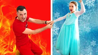 Горячий vs Холодный Челлендж Аня и папа