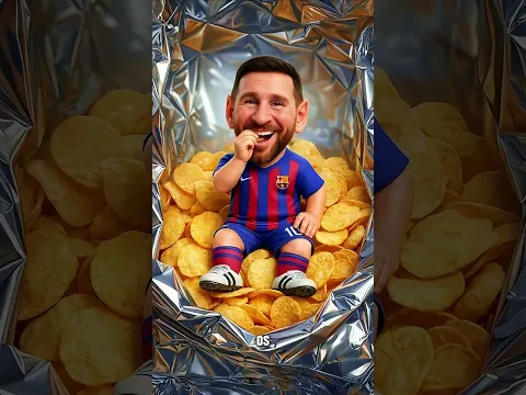 Messi ENTRA dentro de un paquete de papas porque quiero ROBAR a Ronaldo😱