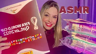 ASMR ABRINDO E COLANDO FIGURINHAS DO ALBUM DA COPA DO MUNDO 2022