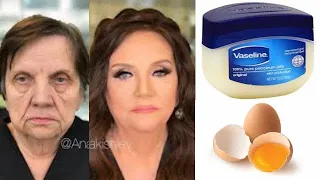 80 years old woman look 20 using Vaseline and egg for 3 days straight