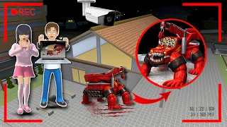 Yuta Mio Panik CCTV Merekam MONSTER MCQUEEN RED CRANE Di Belakang Rumah😱 | Sakura School Simulator