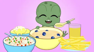 Kvaka eating cereal and rice | Mukbang animation #eating