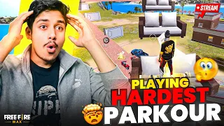 FREE FIRE LIVE 🔴 PLAYING HARDEST😱 PARKOUR IN FF WITH SUBS 🥳 #shorts #gaming #ajjubhaiive #freefire