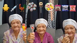 Great Grandmother👵Eating Food Emoji Challenge Compilation🐼🍡🤶💉🥨🐓