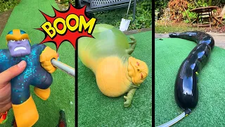 Inflating Toys With Water Until They EXPLODE 💥 (Satisfying + Loud!)