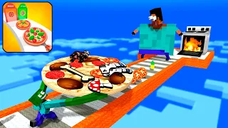 Minecraft Mobs : I WANT PIZZA RUNNER CHALLENGE - Minecraft animation