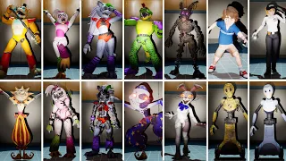 FNAF: Security Breach - All Character Models Showcase (Unused Gallery)