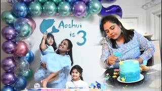 Aashvi’s Third Birthday Vlog(FISH Theme) || Party Decoration, Photoshoot, Return Gift, Celebration🤱