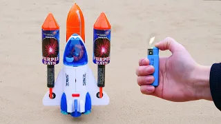 Experiment: Fireworks Instead of the Engine in a Space Rocket