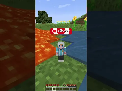 Surviving Between Water and Lava Pixels in Minecraft? ... #shorts #minecraft